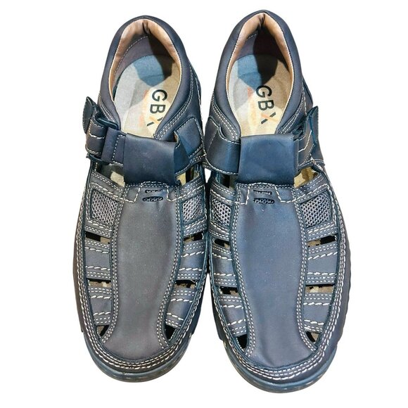 GBX Men's Sandals Size 10M Leather Slip Resistant Fisherman Casual Shoes - Picture 1 of 13